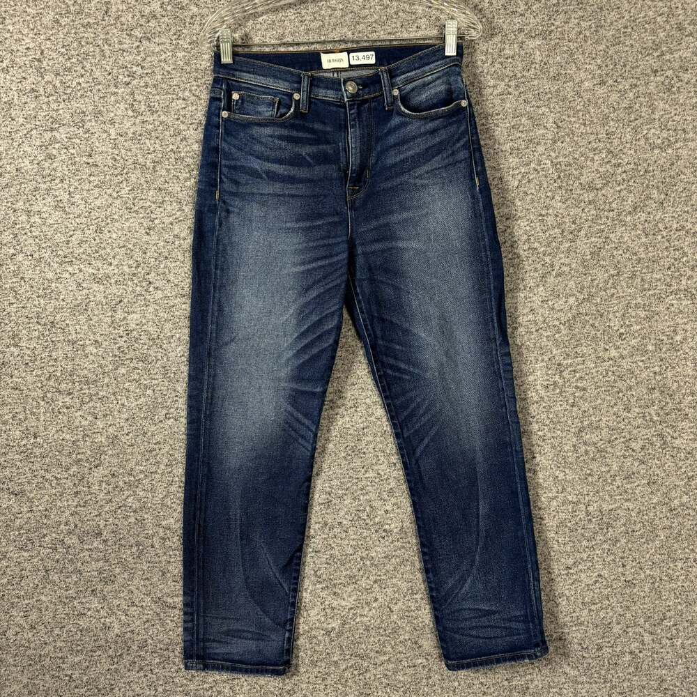 Hudson Women's Size 27 Blue Denim Zoeey High Rise Straight Crop Jeans